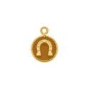 Pingente Ferradura Dourado com Amarelo Queimado 18mm
