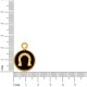 Pingente Ferradura Dourado com Preto 18mm