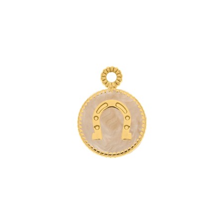 Pingente Ferradura Ouro com Pérola 18mm