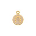 Pingente Ferradura Ouro com Pérola 18mm