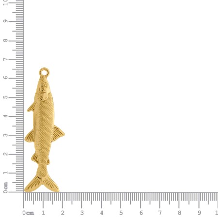Pingente Sardinha Dourado 65mm
