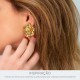 Brinco Flor Dourado 34mm