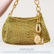 Pingente Bolsa Ouro com Pérola 43mm