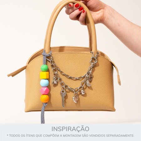 Pingente Urso Níquel com Strass 23mm