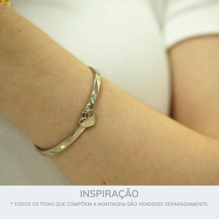 Pulseira Coração G Níquel 69mm
