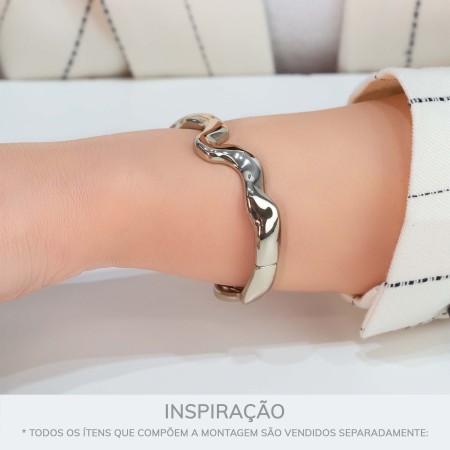 Bracelete Prateado Maré 68mm