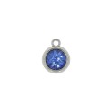 Pingente Ponto de Luz Níquel com Strass Azul 15mm