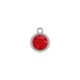 Pingente Ponto de Luz Níquel com Strass Vermelho 15mm