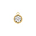 Pingente Ponto de Luz Ouro com Strass 15mm