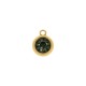 Pingente Ponto de Luz Ouro com Strass Black 15mm