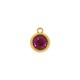 Pingente Ponto de Luz Ouro com Strass Pink 15mm