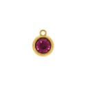 Pingente Ponto de Luz Ouro com Strass Pink 15mm