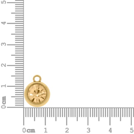 Pingente Ponto de Luz Ouro com Strass Dourado 15mm
