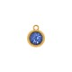 Pingente Ponto de Luz Ouro com Strass Azul 15mm