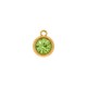 Pingente Ponto de Luz Ouro com Strass Verde 15mm