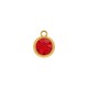 Pingente Ponto de Luz Ouro com Strass Vermelho 15mm