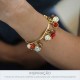 Pingente Ponto de Luz Ouro com Strass Vermelho 15mm