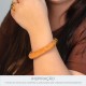 Bracelete Quadrado Marrom com Dourado 78mm