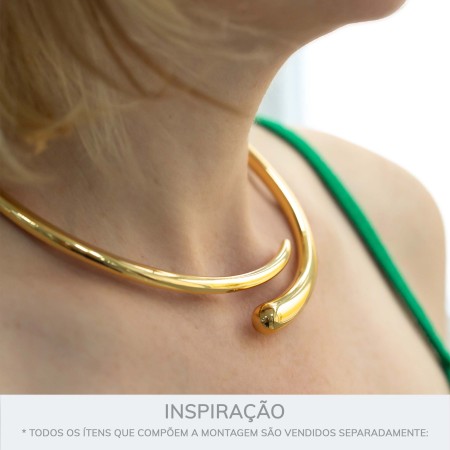 Colar Gota Ouro 150mm