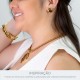 Brinco Ouro com Marrom 18mm