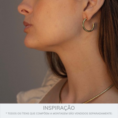 Brinco de Argola Ouro Luxo 24mm