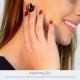 Brinco Gota Dourado com Preto 21mm
