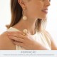 Brinco Esferas Dourado com Off White
