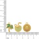 Conjunto de Pingentes Verão Dourado – Coco, Coqueiro e Chapéu de Palha