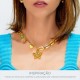 Pingente Búzio Ouro com Azul Claro 18mm