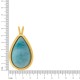 Pingente Gota Dourado com Azul Turquesa 63mm