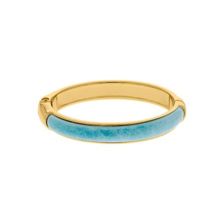 Bracelete Dourado com Azul Turquesa 68mm