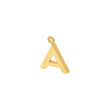 Pingente Letra A Dourado 15mm