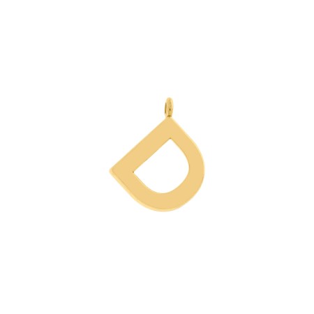 Pingente Letra D Dourado 15mm