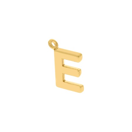 Pingente Letra E Dourado 15mm