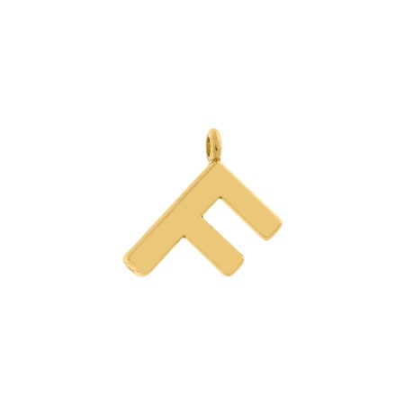 Pingente Letra F Dourado 15mm