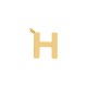 Pingente Letra H Dourado 15mm