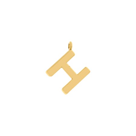 Pingente Letra H Dourado 15mm