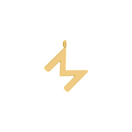 Pingente Letra M Dourado 15mm