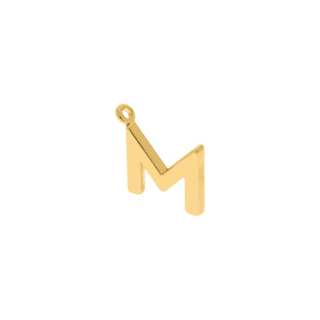 Pingente Letra M Dourado 15mm