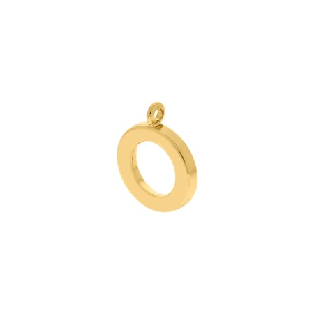 Pingente Letra O Dourado 15mm