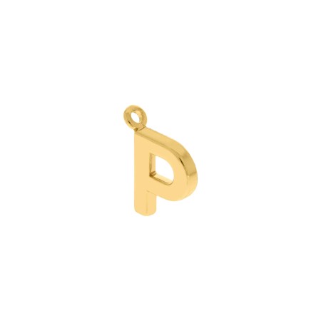 Pingente Letra P Dourado 15mm