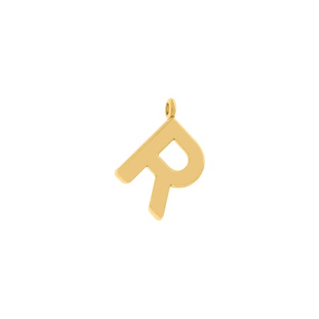 Pingente Letra R Dourado 15mm