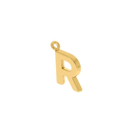 Pingente Letra R Dourado 15mm