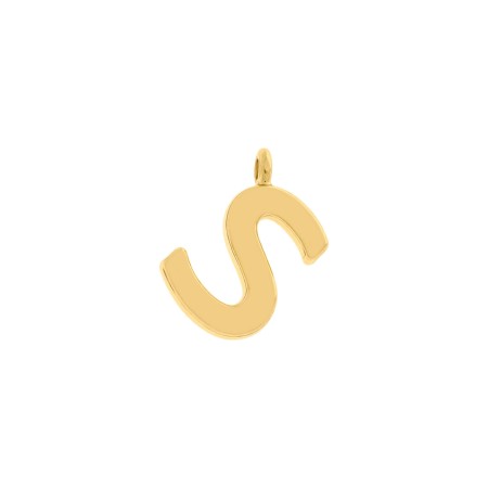 Pingente Letra S Dourado 15mm
