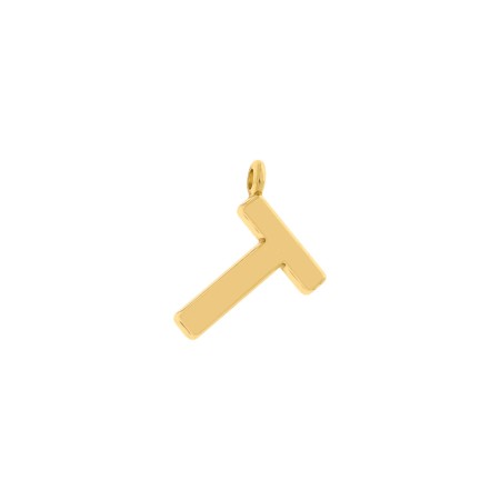 Pingente Letra T Dourado 15mm