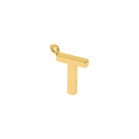 Pingente Letra T Dourado 15mm