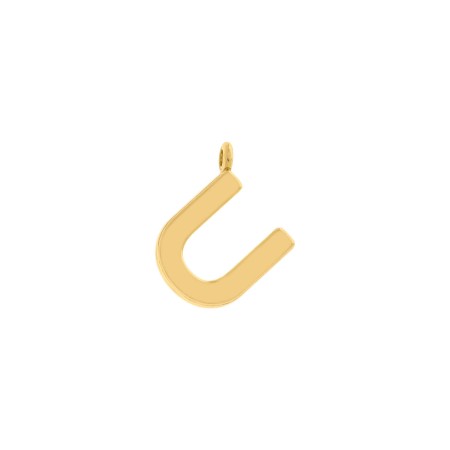 Pingente Letra U Dourado 15mm