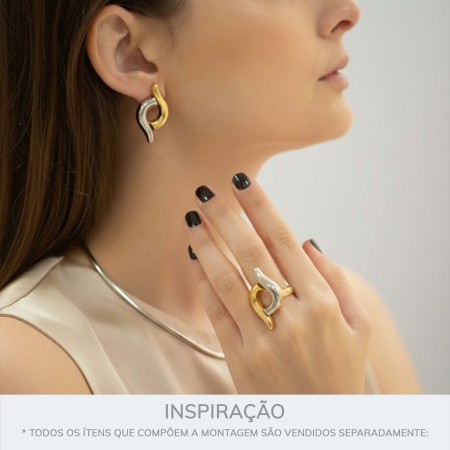 Anel Duo Ouro com Níquel N° 19
