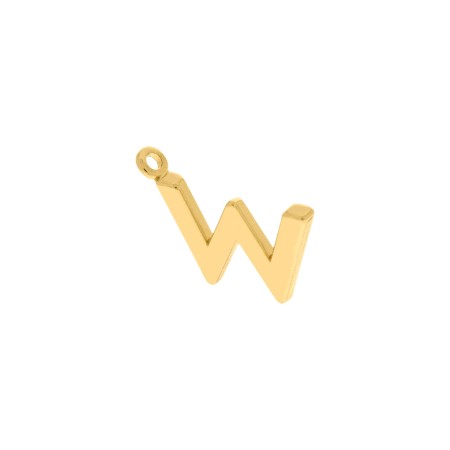 Pingente Letra W Dourado 15mm