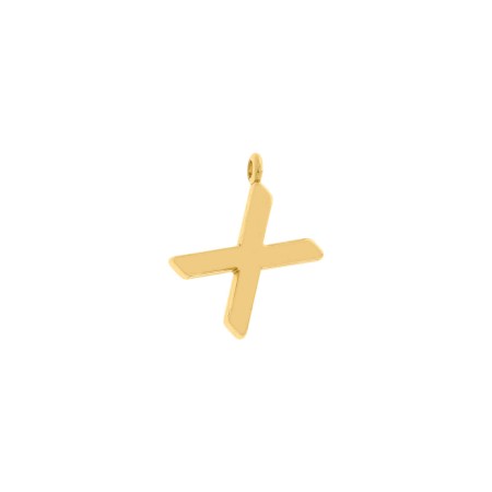 Pingente Letra X Dourado 15mm